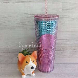 Starbucks Pink and Blue Grid Studded Venti Tumbler